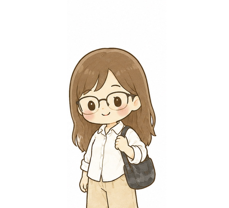 ブログを書いている私のイラスト